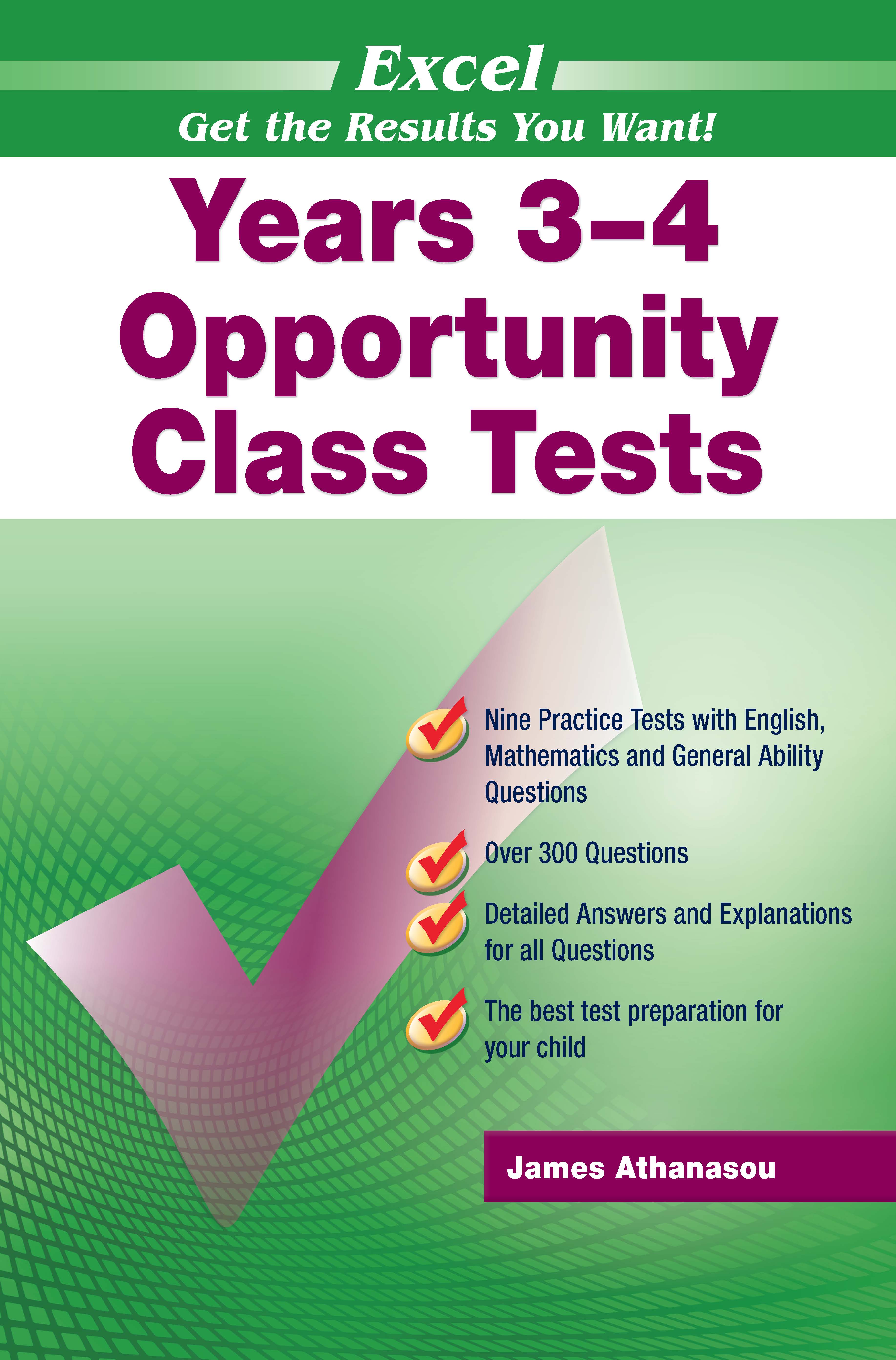 Picture of Excel Opportunity Class Tests Years 3-4